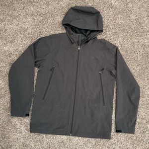 The North Face, men’s gray rain-shell, size L